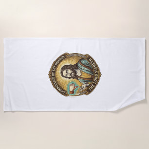 Jesus Dislike Button Social Media Hater Troll Humo Beach Towel