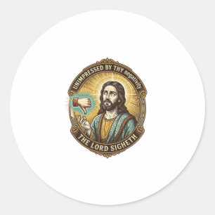 Jesus Dislike Button Social Media Hater Troll Humo Classic Round Sticker