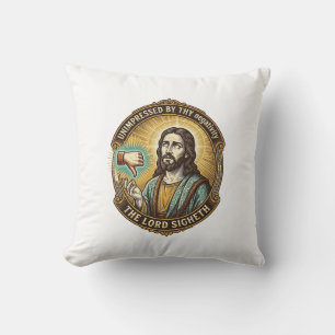 Jesus Dislike Button Social Media Hater Troll Humo Cushion