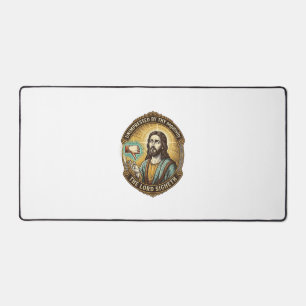 Jesus Dislike Button Social Media Hater Troll Humo Desk Mat