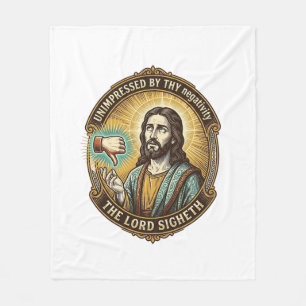 Jesus Dislike Button Social Media Hater Troll Humo Fleece Blanket