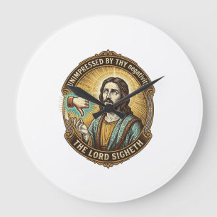 Jesus Dislike Button Social Media Hater Troll Humo Large Clock