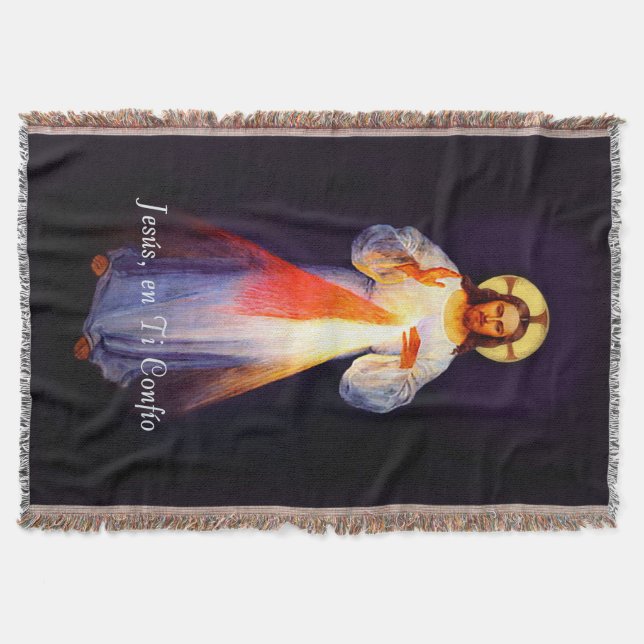 Jesus Divina Misericordia Colcha Blanket Spanish (Front)