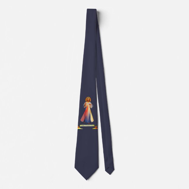 Jesus Divine Mercy Blue Tie (Front)