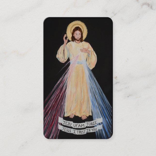 Jesus Divine Mercy Catholic Religious Prayer Place Card (Front)