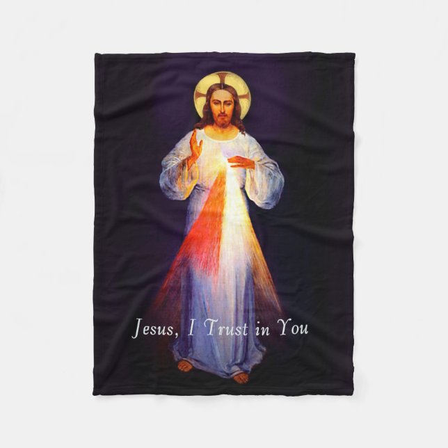 Jesus Divine Mercy Fleece Blanket (Front)
