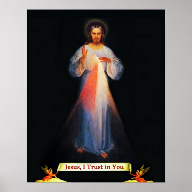 Jesus Divine Mercy Sr Faustina Poster (Front)