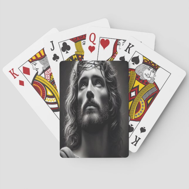  Jesus Divine Shepherd with Tender Gaze Playing Cards (Back)