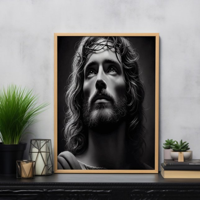 Jesus Divine Shepherd with Tender Gaze Poster (Creator Uploaded)