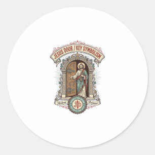 Jesus Door Key Symbolism Jesus Door Key Symbolism Classic Round Sticker