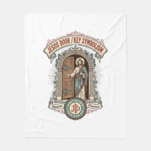 Jesus Door Key Symbolism Jesus Door Key Symbolism Fleece Blanket