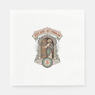 Jesus Door Key Symbolism Jesus Door Key Symbolism  Napkin