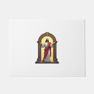 Jesus Doorway Light Vintage Engraving Shirt Doormat
