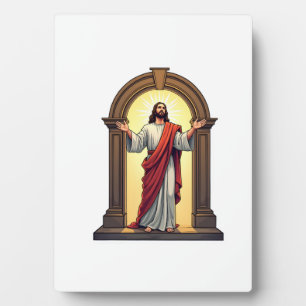 Jesus Doorway Light Vintage Engraving Shirt Plaque