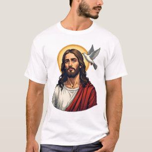 Jesus Dove Halo Vintage Engraving Shirt 2