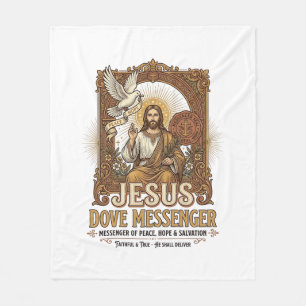 Jesus Dove Messenger Jesus Dove Messenger Christia Fleece Blanket