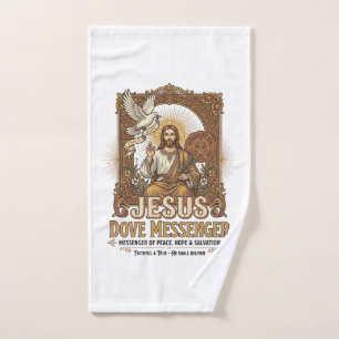 Jesus Dove Messenger Jesus Dove Messenger Christia Hand Towel