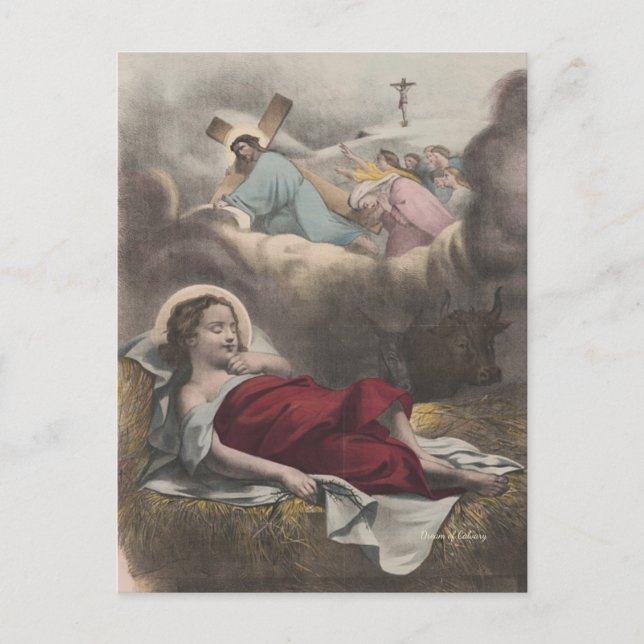 Jesus "Dream of Calvary" Religous Vintage Postcard (Front)