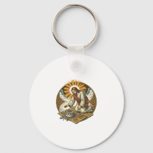 Jesus Dropped Birthday Cake Face Down Kitchen Floo Key Ring