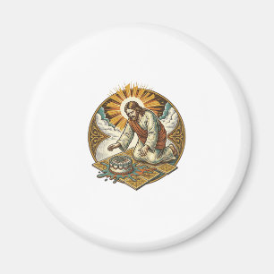 Jesus Dropped Birthday Cake Face Down Kitchen Floo Magnet