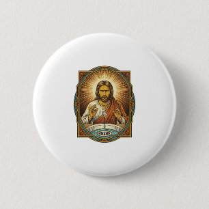 Jesus Dropped Contact Lens Bathroom Sink Drain Bli 6 Cm Round Badge