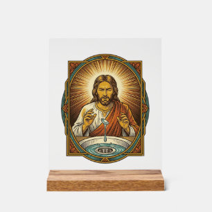 Jesus Dropped Contact Lens Bathroom Sink Drain Bli Acrylic Sign