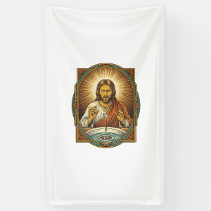 Jesus Dropped Contact Lens Bathroom Sink Drain Bli Banner