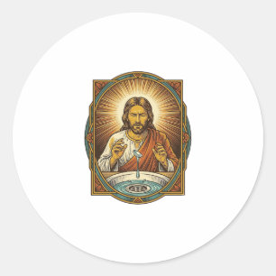 Jesus Dropped Contact Lens Bathroom Sink Drain Bli Classic Round Sticker