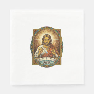 Jesus Dropped Contact Lens Bathroom Sink Drain Bli Napkin