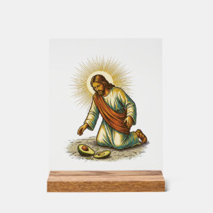 Jesus Dropped Fresh Sliced Avocado Floor Tragic Fo Acrylic Sign