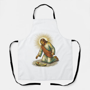 Jesus Dropped Fresh Sliced Avocado Floor Tragic Fo Apron