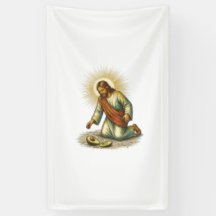 Jesus Dropped Fresh Sliced Avocado Floor Tragic Fo Banner