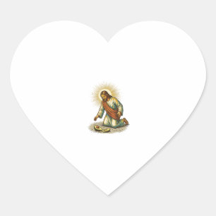 Jesus Dropped Fresh Sliced Avocado Floor Tragic Fo Heart Sticker