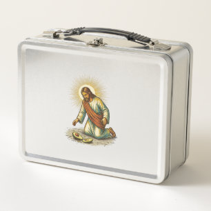 Jesus Dropped Fresh Sliced Avocado Floor Tragic Fo Metal Lunch Box