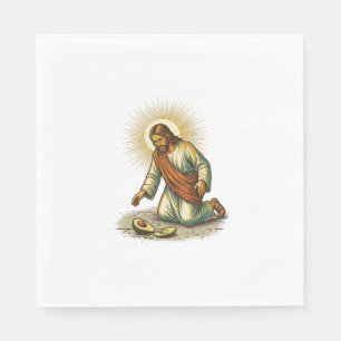 Jesus Dropped Fresh Sliced Avocado Floor Tragic Fo Napkin