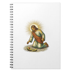 Jesus Dropped Fresh Sliced Avocado Floor Tragic Fo Notebook