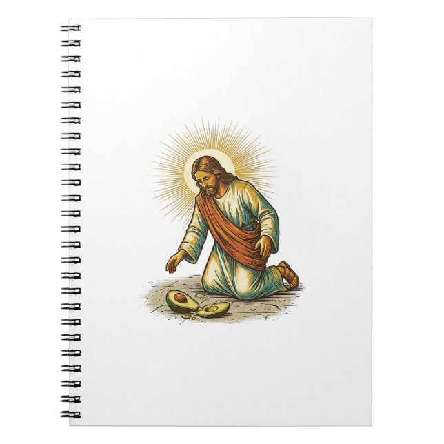 Jesus Dropped Fresh Sliced Avocado Floor Tragic Fo Notebook (Front)