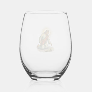 Jesus Dropped Fresh Sliced Avocado Floor Tragic Fo Stemless Wine Glass