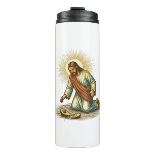 Jesus Dropped Fresh Sliced Avocado Floor Tragic Fo Thermal Tumbler