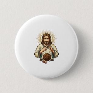 Jesus Dropped Heavy Medicine Ball Toe Pain Gym Hum 6 Cm Round Badge