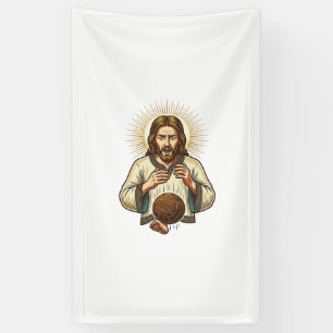 Jesus Dropped Heavy Medicine Ball Toe Pain Gym Hum Banner