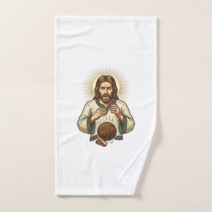 Jesus Dropped Heavy Medicine Ball Toe Pain Gym Hum Hand Towel