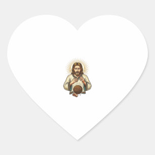 Jesus Dropped Heavy Medicine Ball Toe Pain Gym Hum Heart Sticker