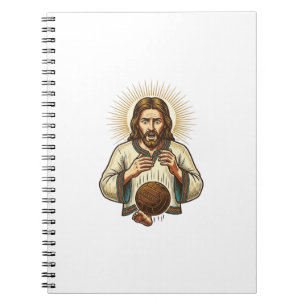 Jesus Dropped Heavy Medicine Ball Toe Pain Gym Hum Notebook
