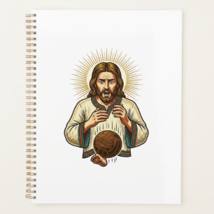 Jesus Dropped Heavy Medicine Ball Toe Pain Gym Hum Planner