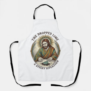 Jesus Dropped Lime Wedge Dirty Floor Tequila Party Apron