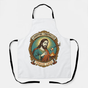 Jesus Dropped Marshmallow Campfire Party Fail Humo Apron
