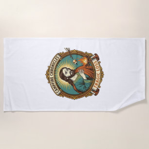 Jesus Dropped Marshmallow Campfire Party Fail Humo Beach Towel