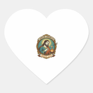 Jesus Dropped Marshmallow Campfire Party Fail Humo Heart Sticker