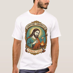 Jesus Dropped Marshmallow Campfire Party Fail Humo T-Shirt